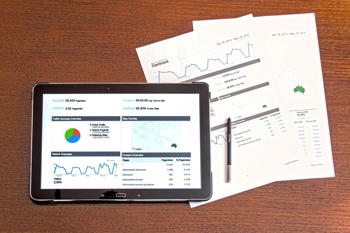 Digital charts showing music streaming statistics and growth