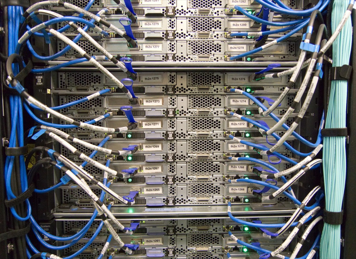 server room with data cables connecting music platform servers